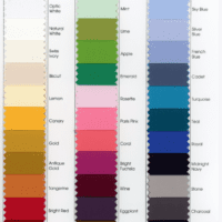 A color chart of different colors and shades.