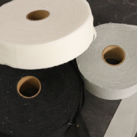 Three rolls of toilet paper are sitting on a table.